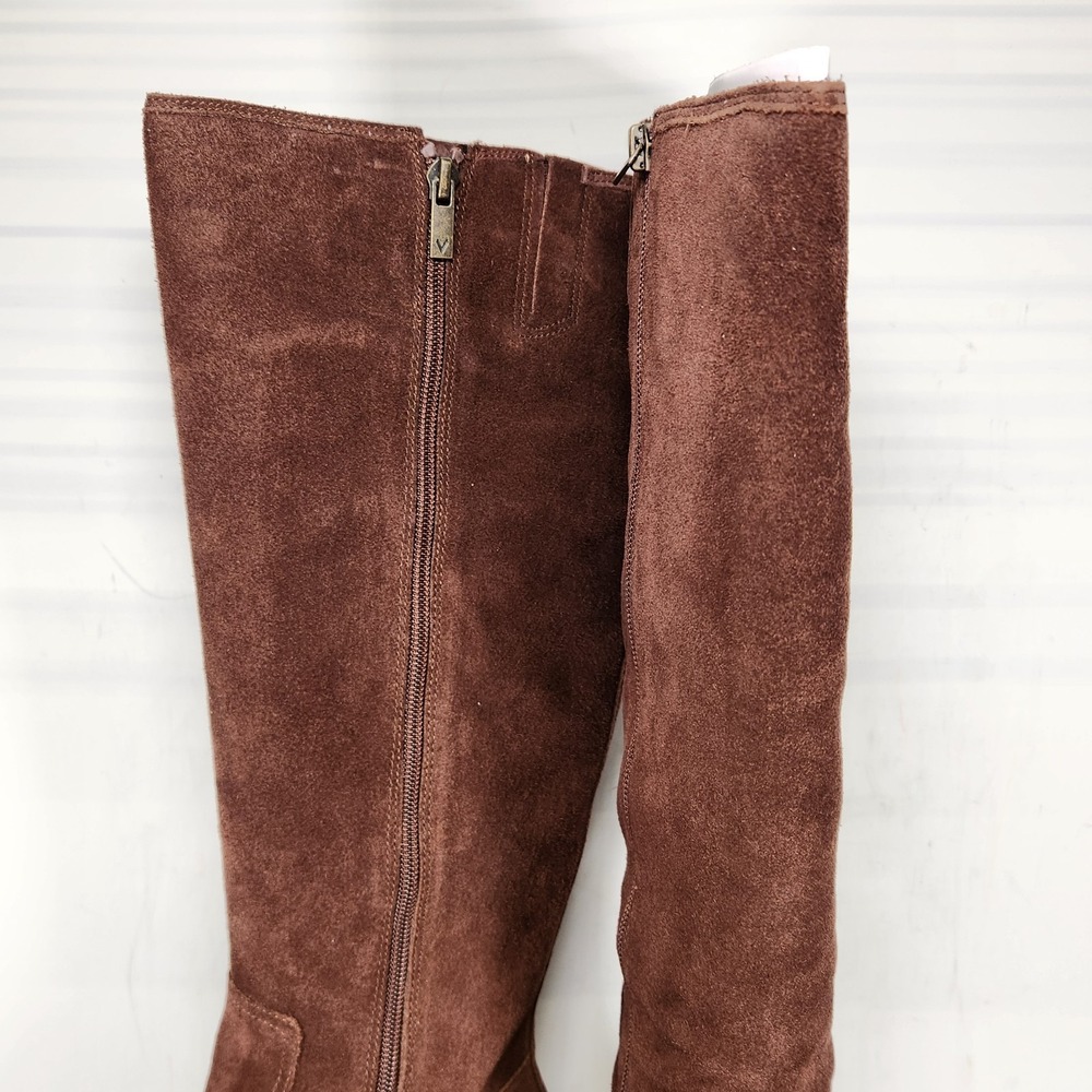 Vionic Sonora Tall Boots Women Size 8 Coffee Suede Wide Calf Block Heel - Picture 6 of 11
